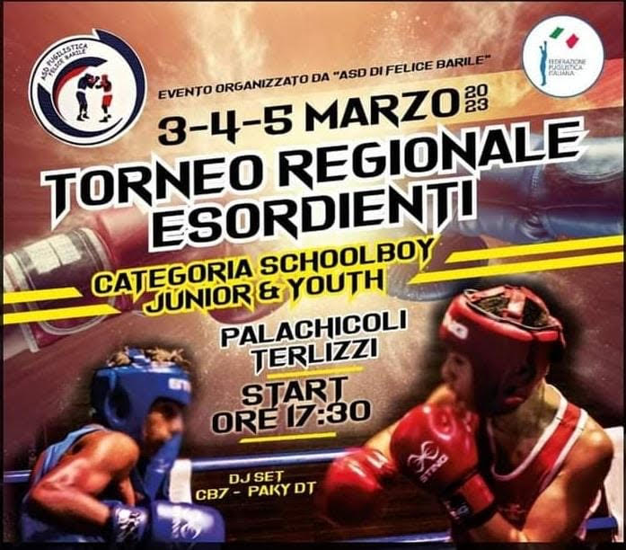 TORNEO REGIONALE ESORDIENTI. I GIOVANI PUGILI ALLENATI DA ANTONIO SANTORO SUL RING DI TERLIZZI