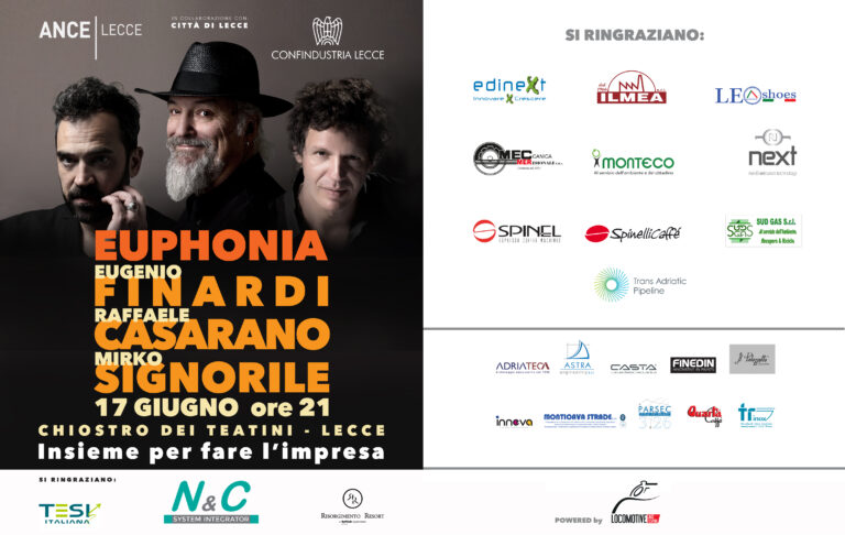 Euphonia, promosso da Confindustria “insieme per fare impresa”. Concerto sabato 17 giugno Chiostro dei Teatini