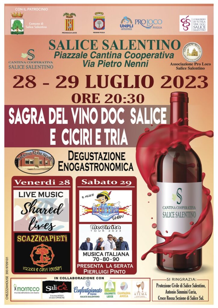 Sagra del Vino DOC Salice e Ciciri e Tria: un’esperienza enogastronomica nel cuore del Salento