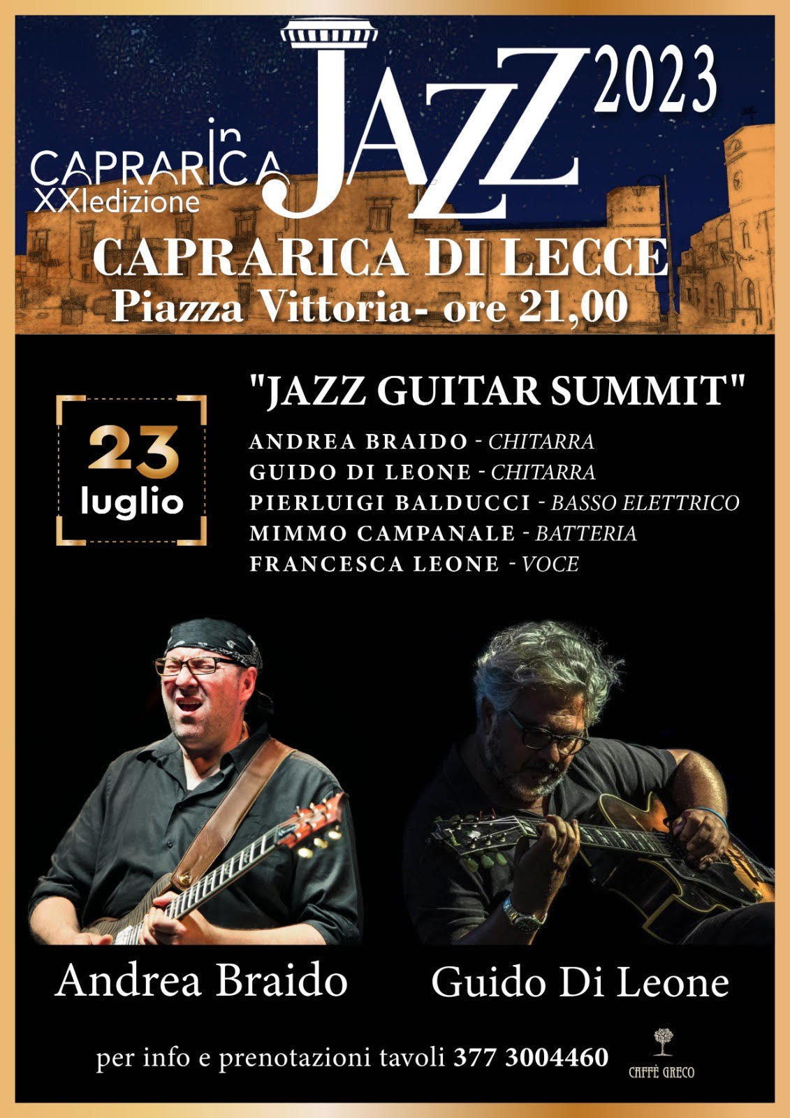 VIA AL “CAPRARICA IN JAZZ” CON LE CHITARRE DI ANDREA BRAIDO E GUIDO DI LEONE