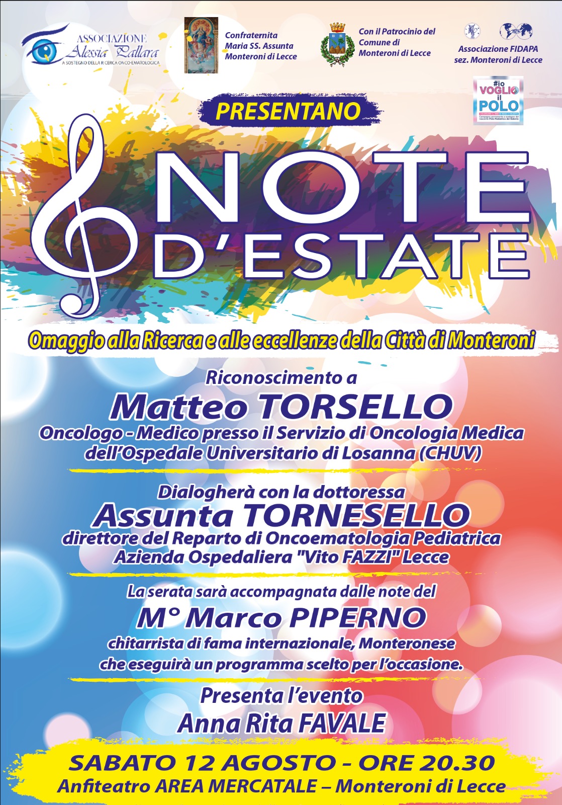 Note D’Estate 12 agosto Associazione Alessia Pallara