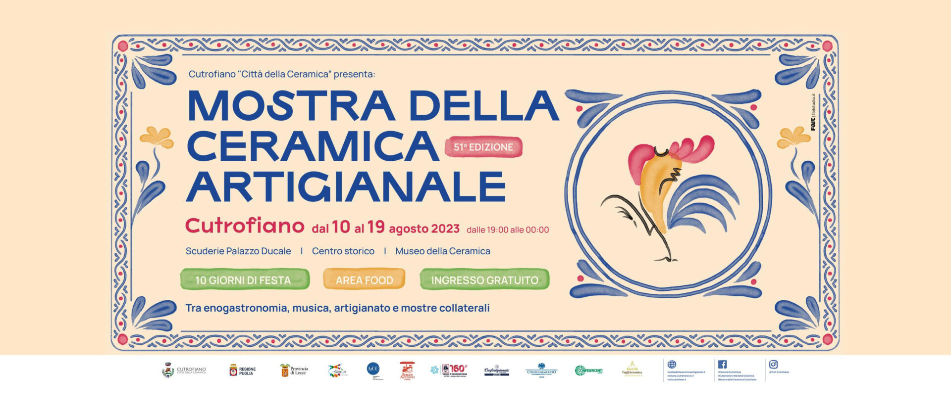 Domani a Lecce ore 12 presentazione 51esima Mostra della Ceramica Artigianale di Cutrofiano (Le), dal 10 al 19 agosto 2023