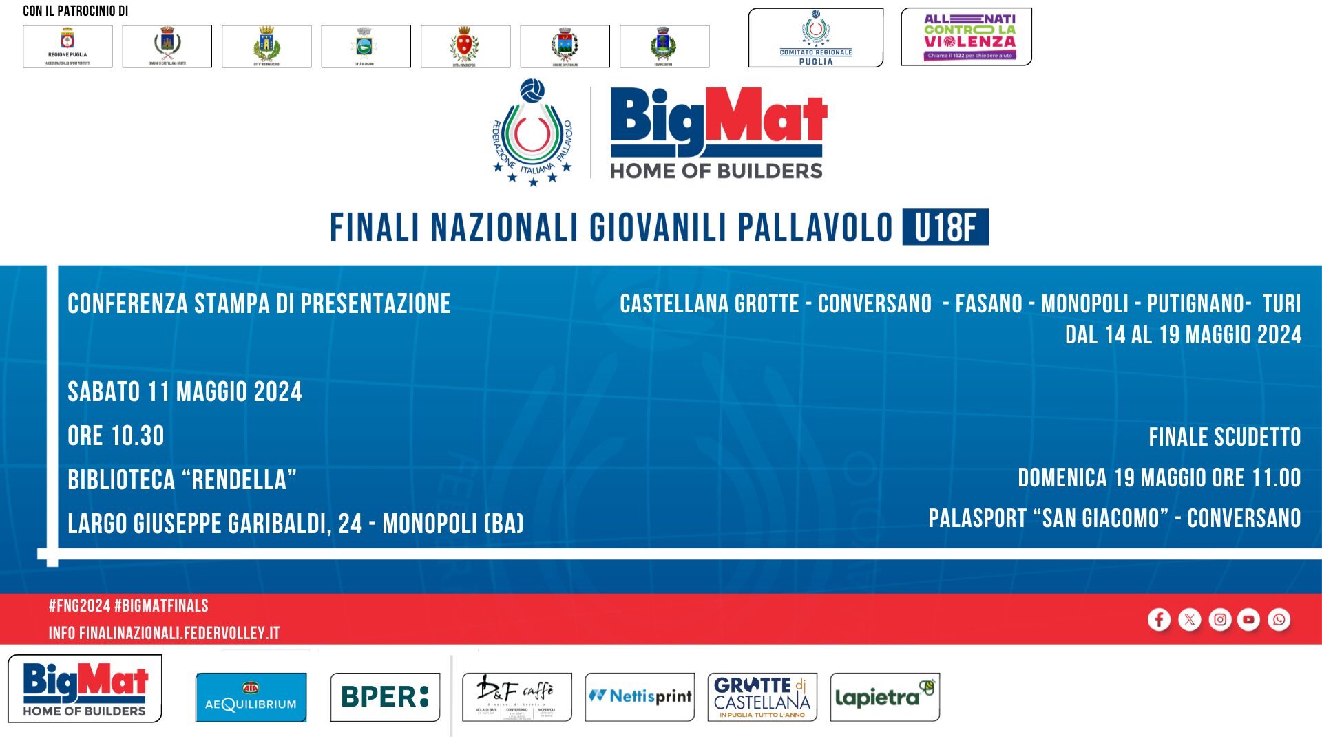 Presentate oggi le BigMat Finali Nazionali U18F