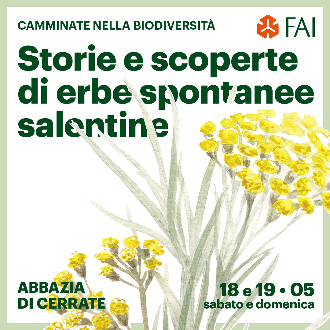 “Camminate nella Biodiversità ” 18 e 19 maggio- Abbazia di Cerrate