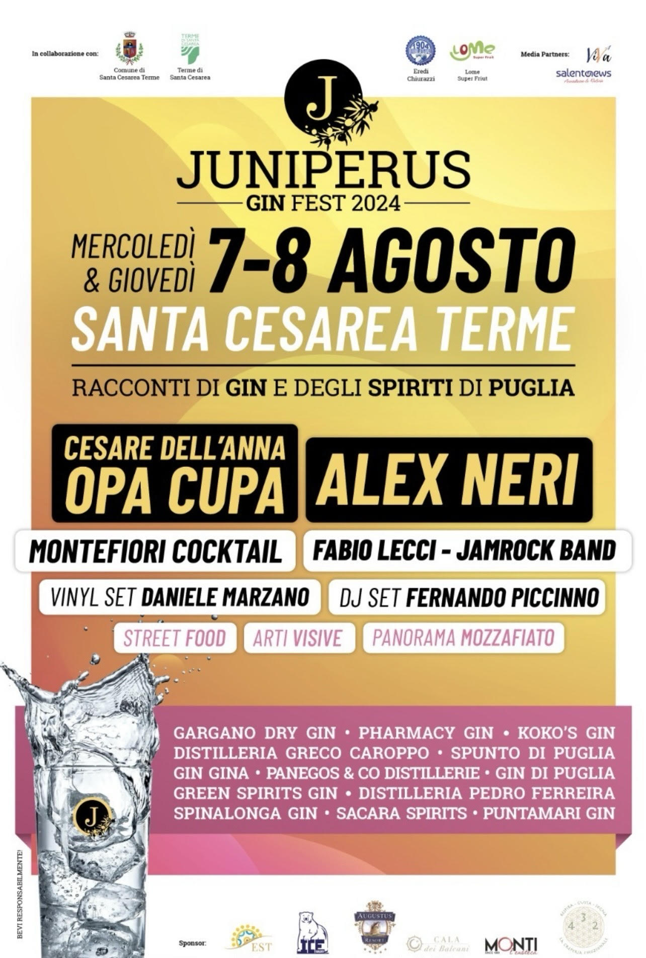 Juniperus Gin Fest – Spirito di Puglia: territorio, arte e buon bere 7 e 8 agosto a Santa Cesarea Terme