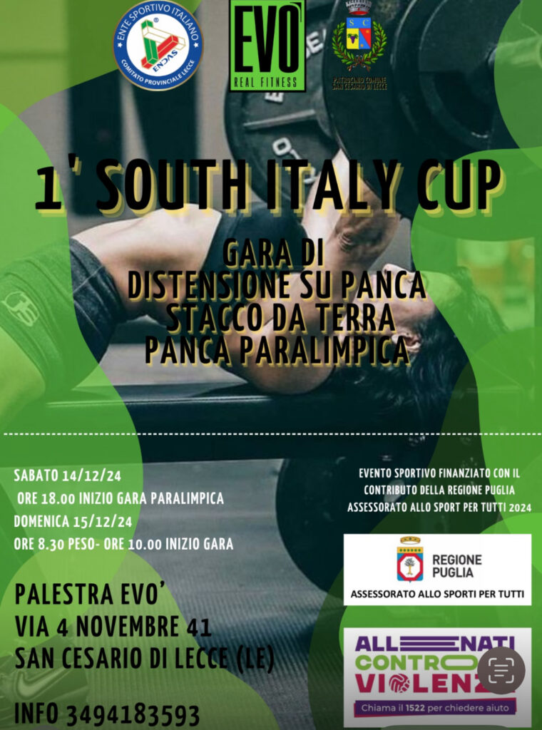 Pesi e Panca, 1^ South Italy Cup a San Cesario di Lecce