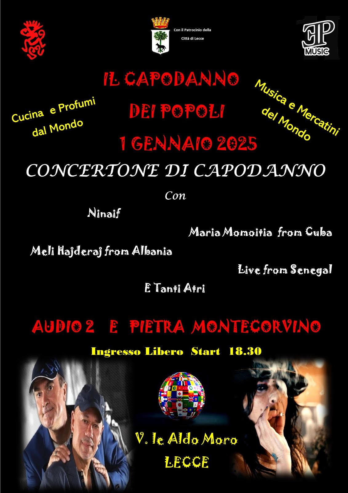 “CAPODANNO DEI POPOLI” AL MERCATINO DELLE ARTI E DELLE ETNIE CON GLI AUDIO 2 E PETRA MONTECORVINO