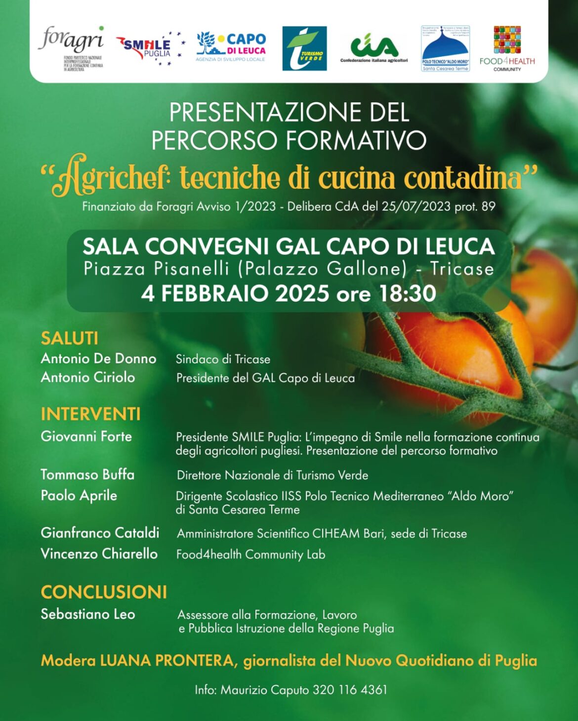 A Tricase la presentazione del corso “Agrichef tecniche di cucina contadina”