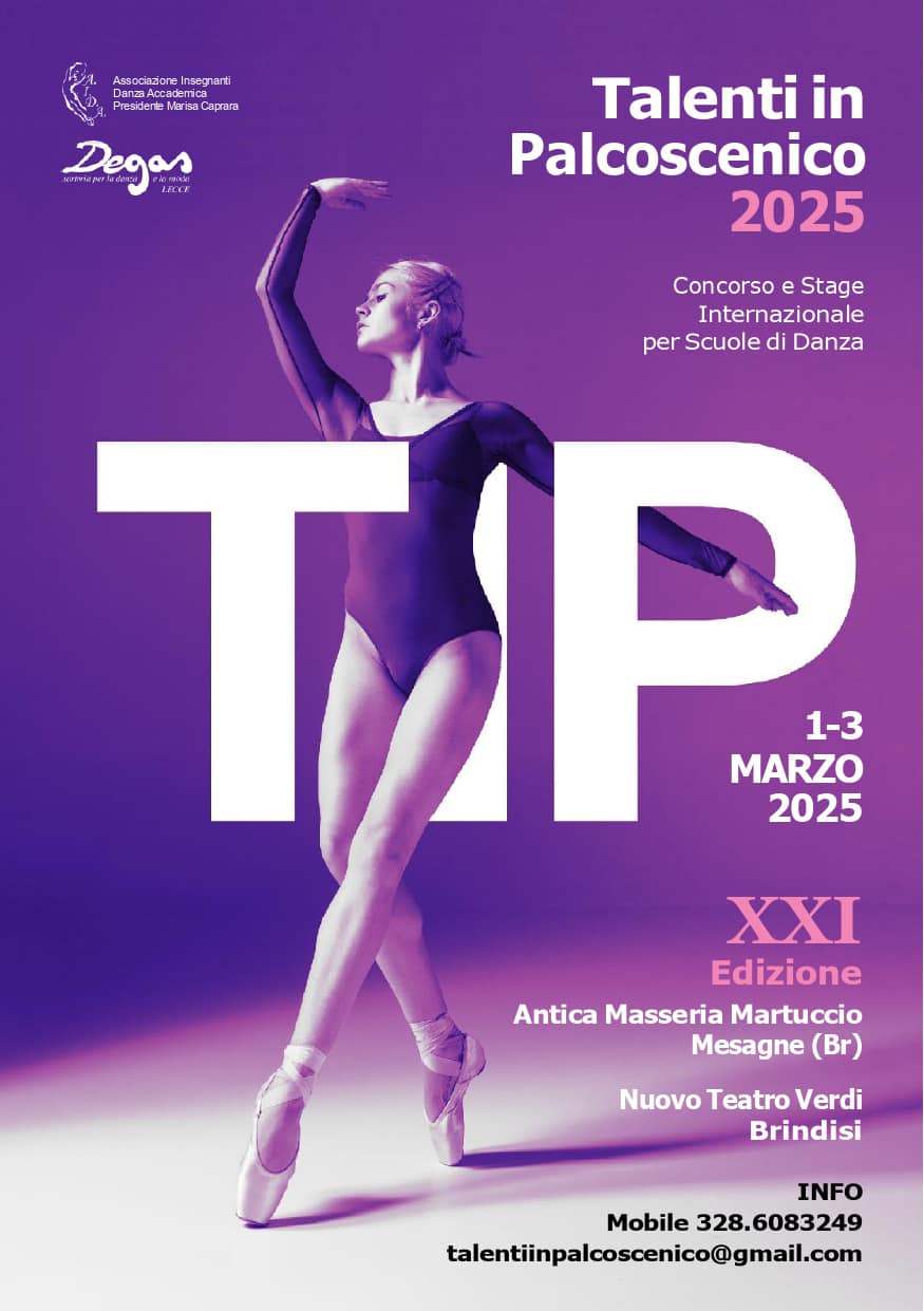 La grande Danza torna in Puglia dall’1 al 3 marzo con la XXI edizione di Talenti in Palcoscenico