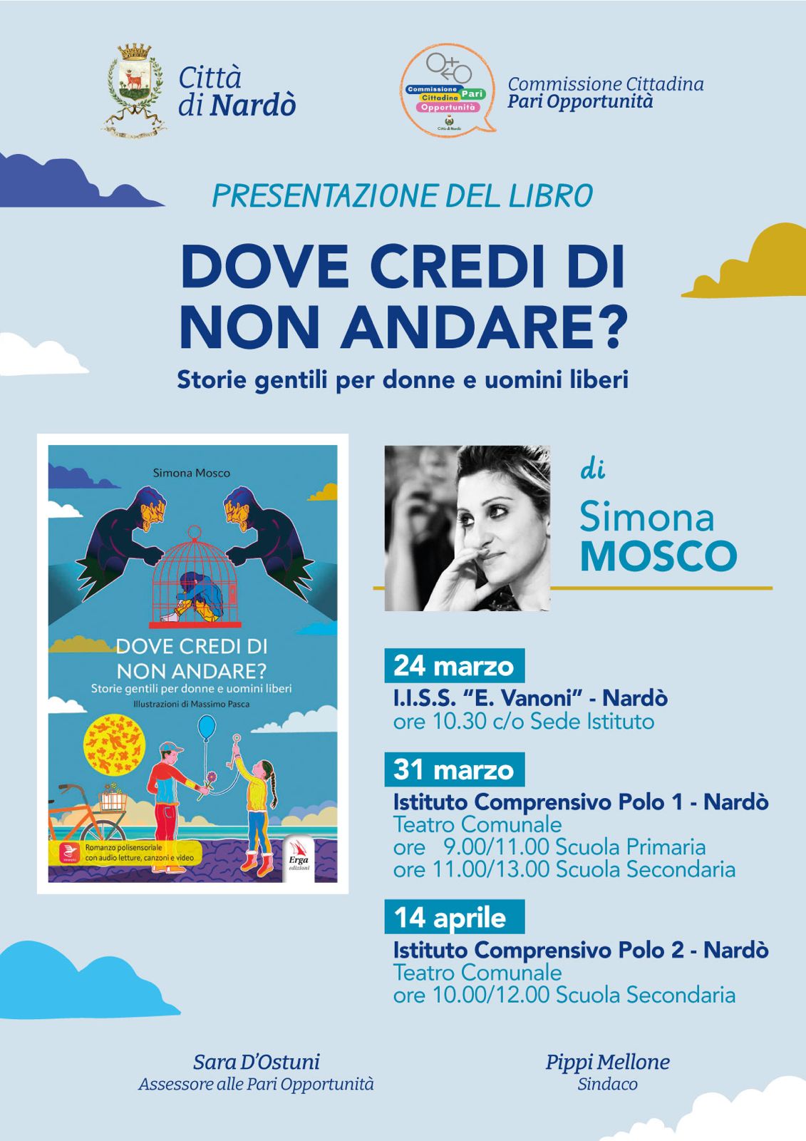 DOVE CREDI DI NON ANDARE? IL LIBRO DI SIMONA MOSCO NELLE SCUOLE DELLA CITTÀ