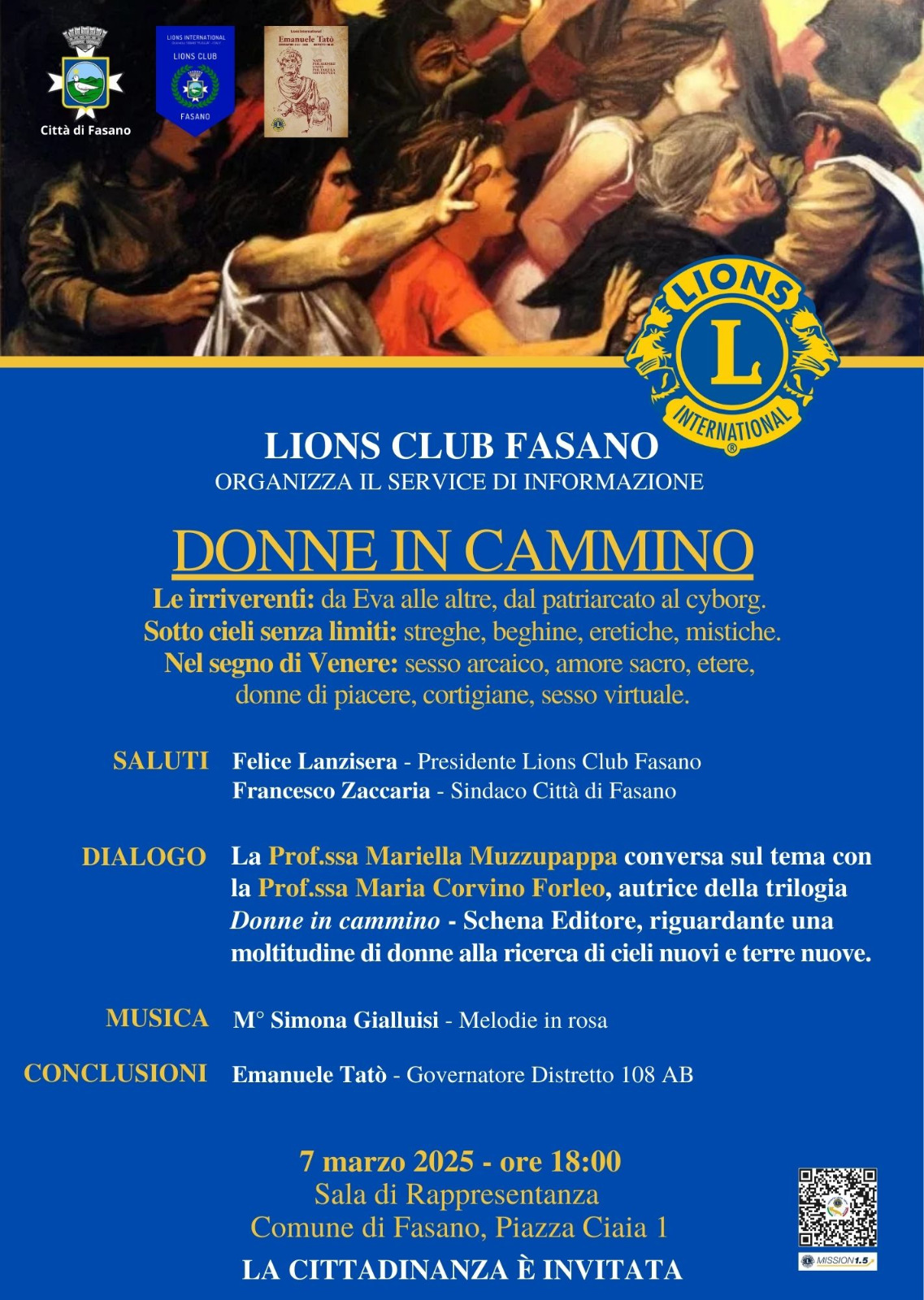 Il Lions Club Fasano presenta “Donne in Cammino”