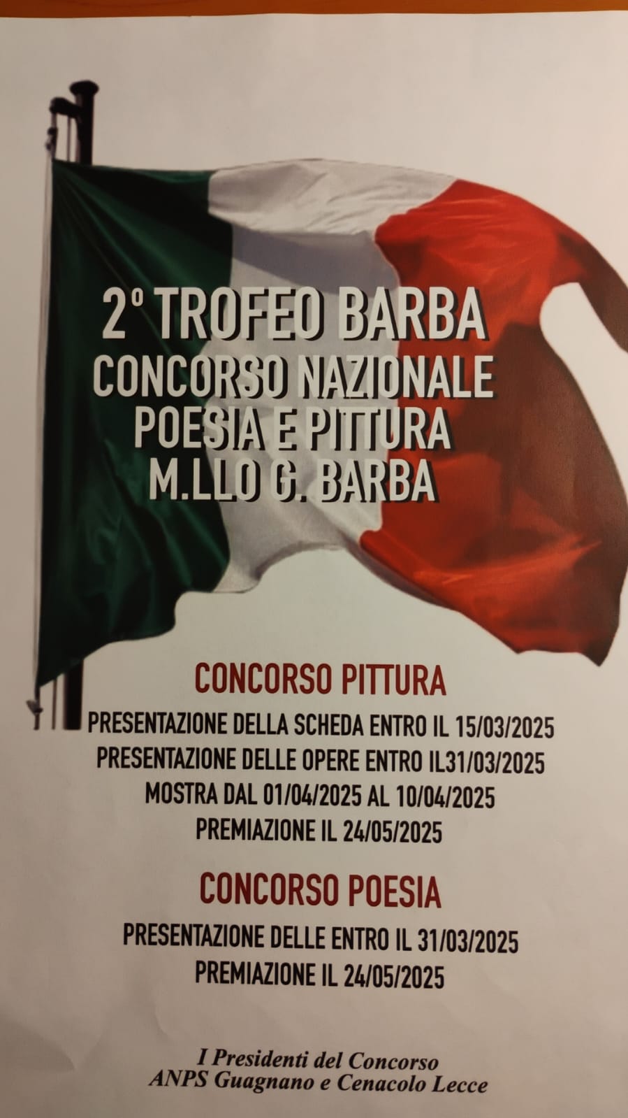 Concorso Nazionale di Poesia e Pittura “M.llo G.Barba”