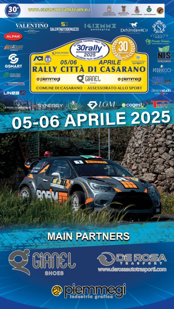 30° Rally Città di Casarano, atteso ritorno della competizione